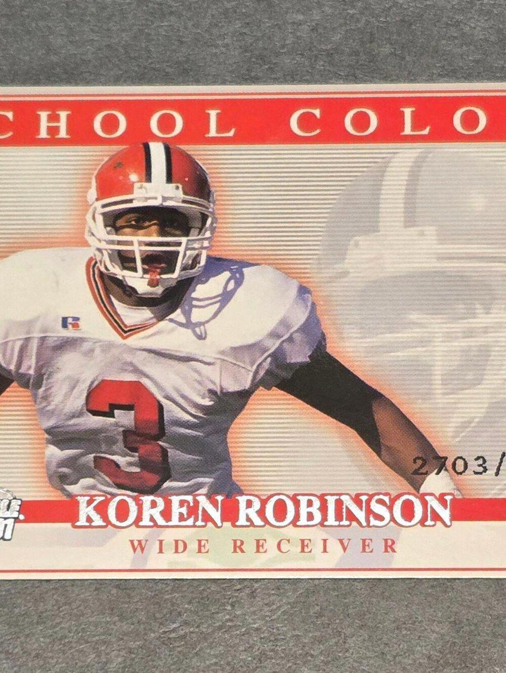 2001 Pacific Invincible School Colors #29 Koren Robinson /2750 Football Card